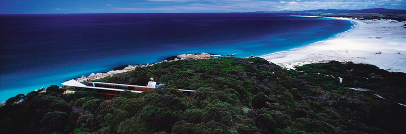 The Bay of Fires Lodge overlooks 35 miles of pristine white sand beaches